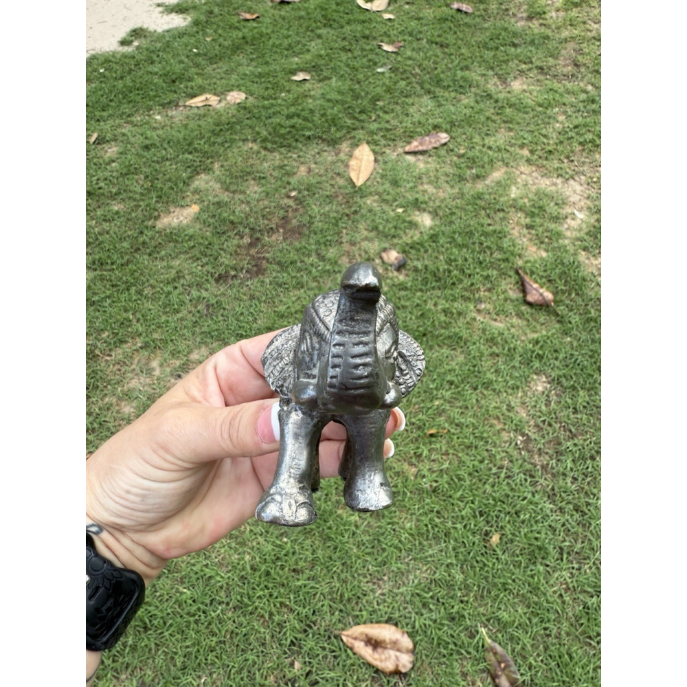 Safari Elephant in Costume Figurine 2.5 ” Metal Sculpture Decor Made In India - Picture 5 of 9